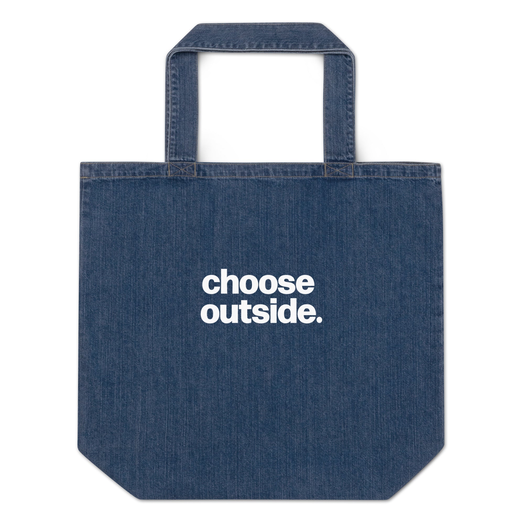 Organic denim tote bag